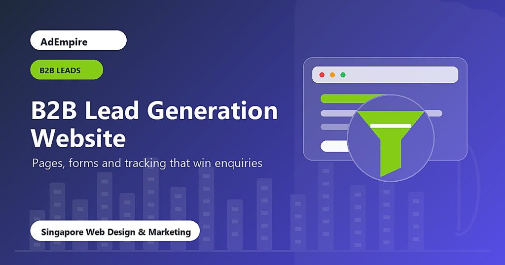B2B Lead Generation Website Singapore - pages forms and tracking cover image